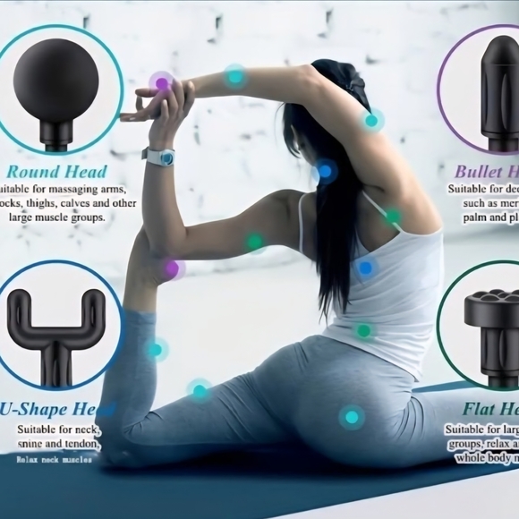 Potable Mini Deep Tissue Massage Gun with Attachments - Picture 4 of 4